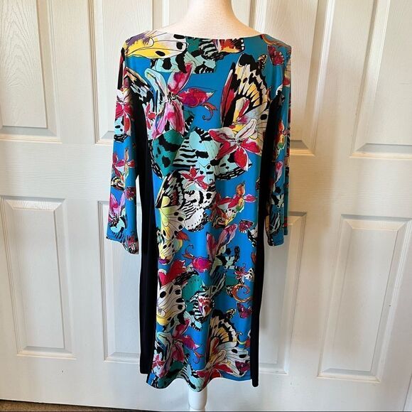 🎄Nicole by Nicole Miller Butterfly Pattern Knee Length Sheath Dress - Picture 6 of 10